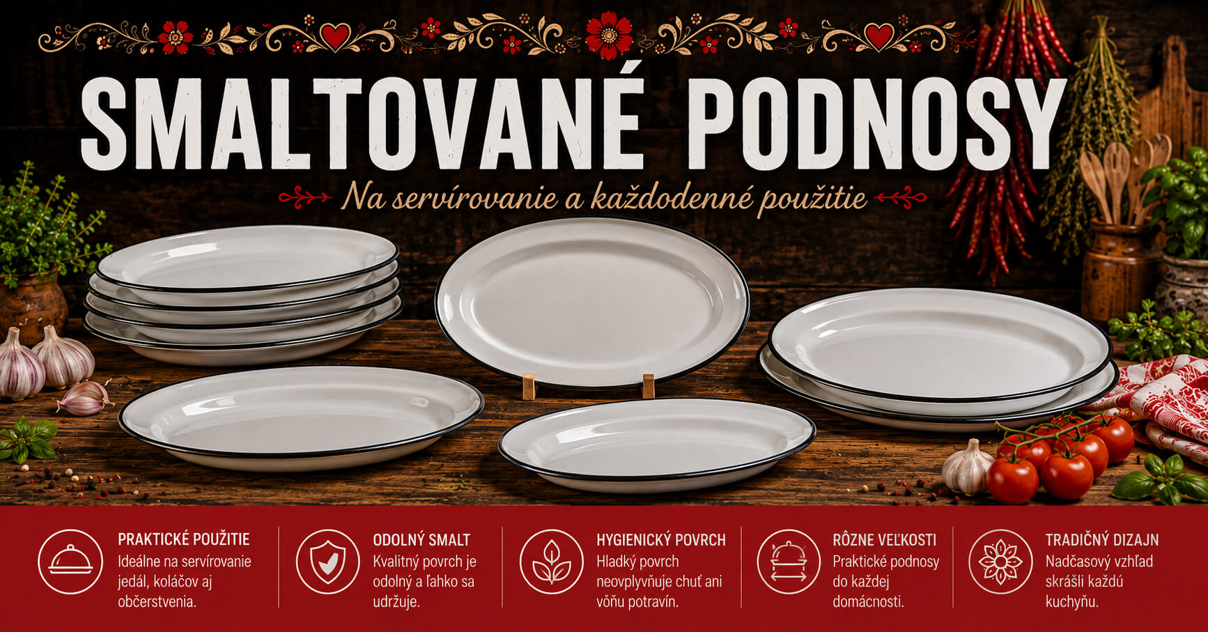 Smaltované podnosy