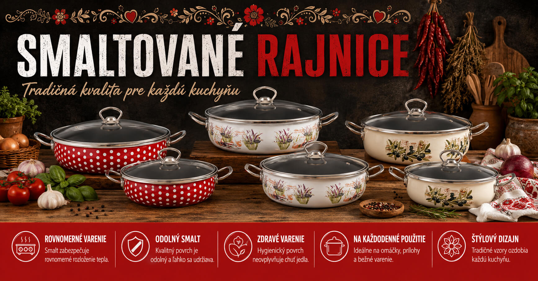Smaltované rajnice na omáčky, dusenie aj rodinné obedy