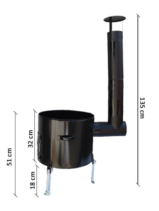 Kovová kotlina natretá špeciálnym čiernym smaltom, odolným voči žiareniu