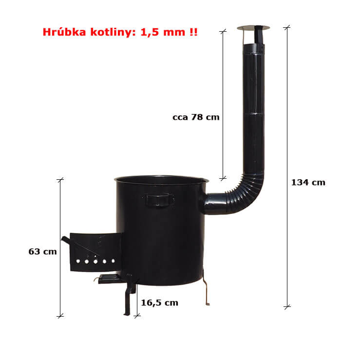 Hrubostenná kovová kotlina, natretá základnou farbou