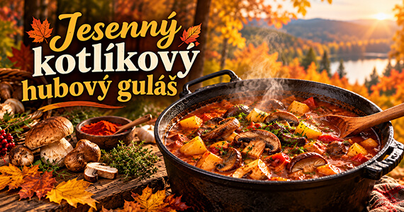 🍄🔥 Jesenný kotlíkový hubový guláš s lesnými hubami a zemiakmi – vôňa lesa, ohňa a domova