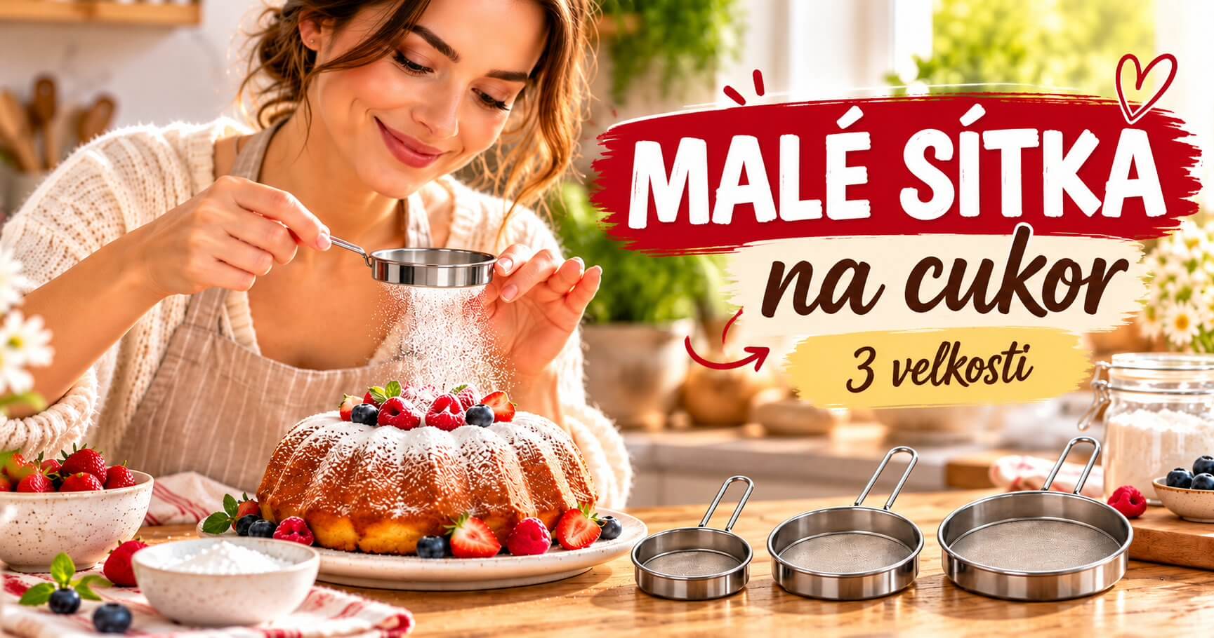 🎄❤️ Malé nerezové sitká na cukor a múku – kúzlo domácich koláčov