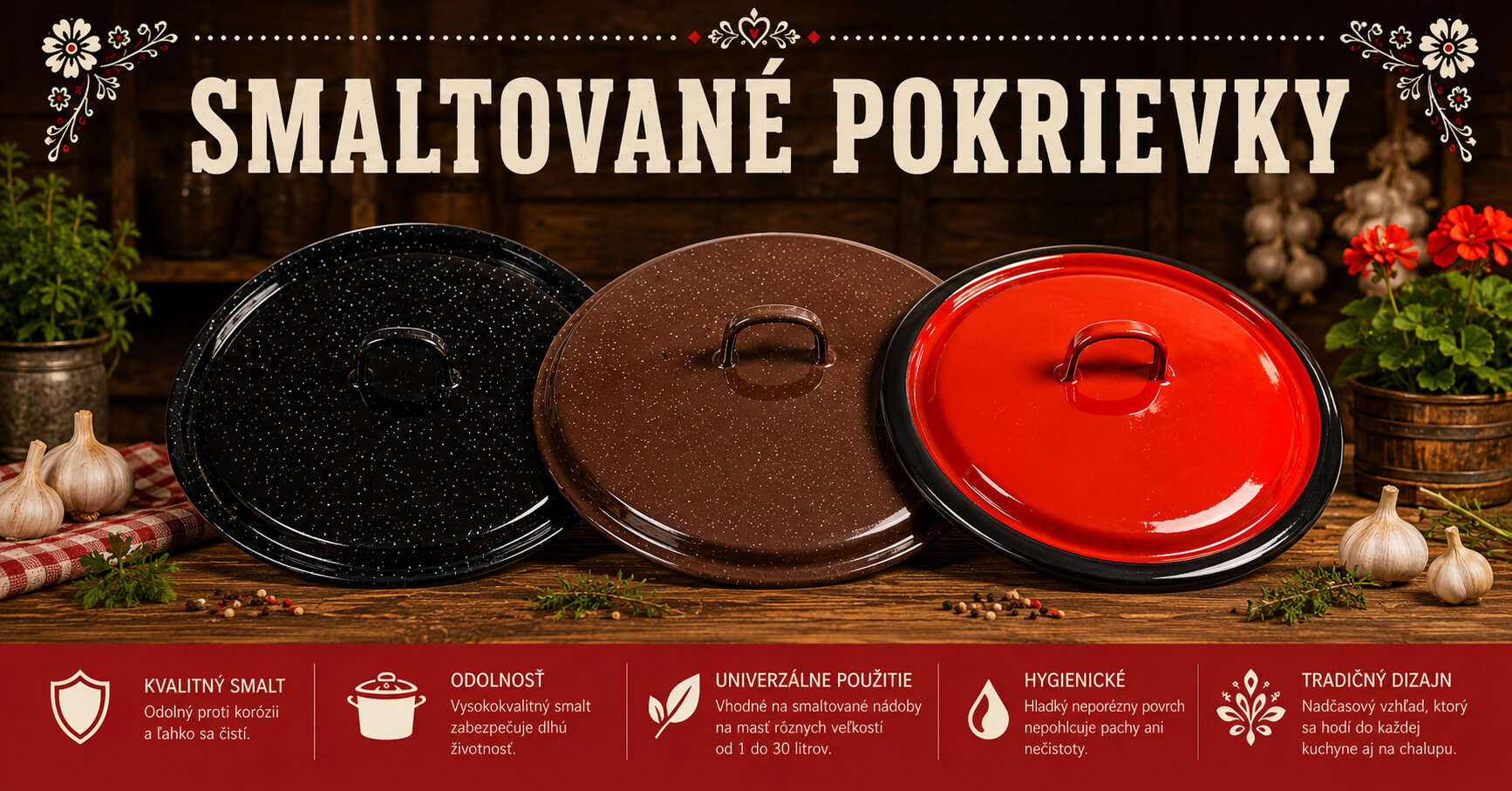 Smaltované pokrievky
