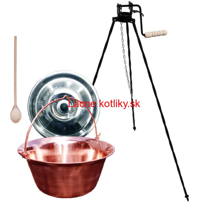 Medený kotlík 20 L + stojan s kladkou VAR