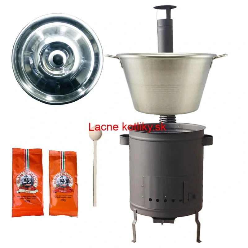 Nerezový kotol 40 L + Hrubostenná kotlina 45 cm (1,5 mm) STRONG Plus 600 + paprikové korenie na guláš