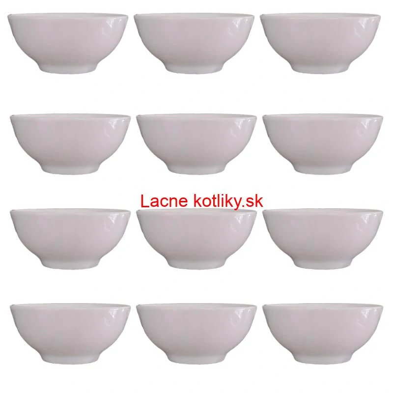 Keramické misky na servírovanie gulášu 15 cm 12 ks biele