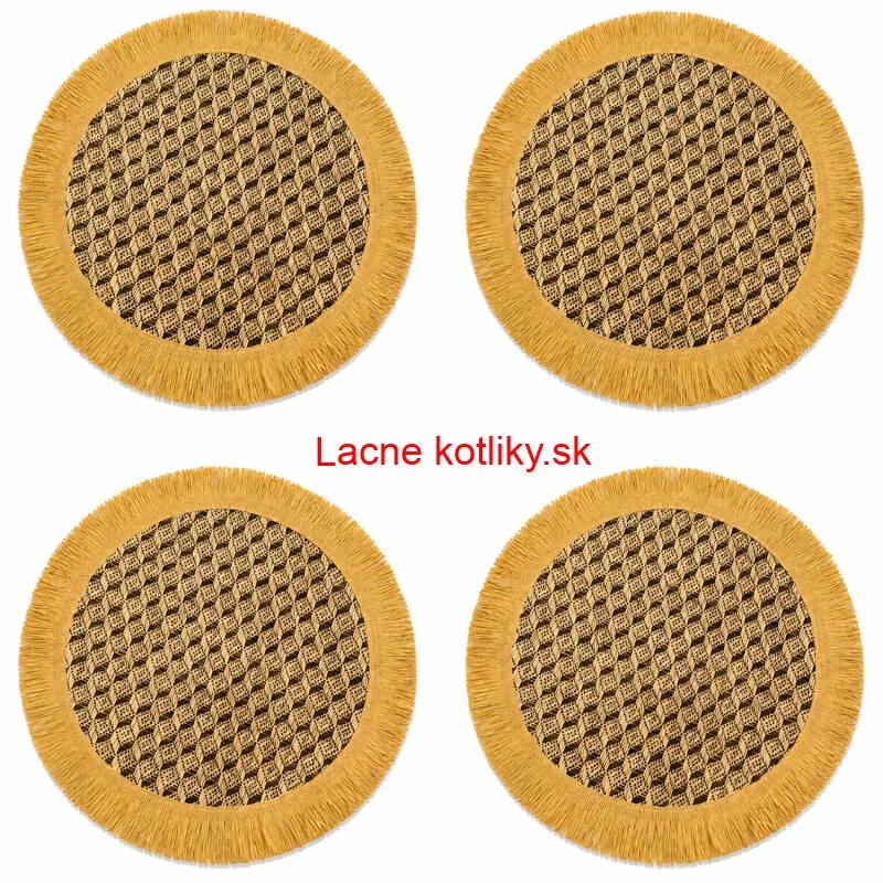 Prírodné podložky pod tanier so strapcami 37 cm, 4 ks