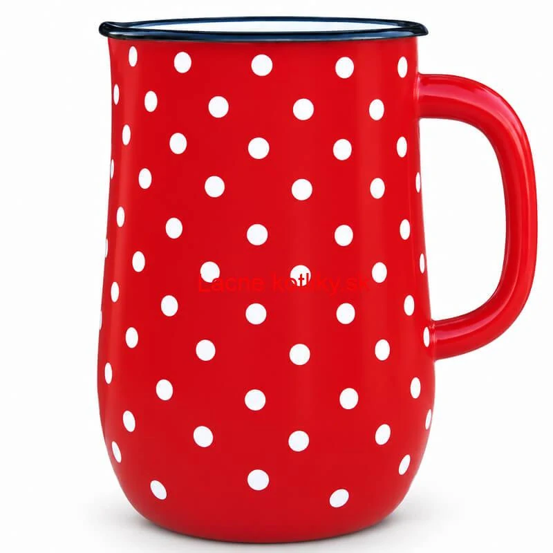Smaltovaný džbán s bodkami 2,5 l – červený