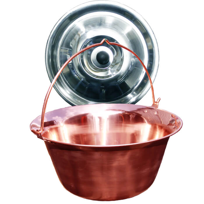 Medený kotlík 14 L + antikorová pokrievka