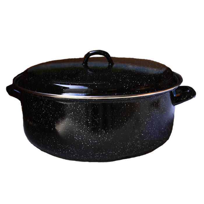 Smaltovaný čierny kastról 13 L