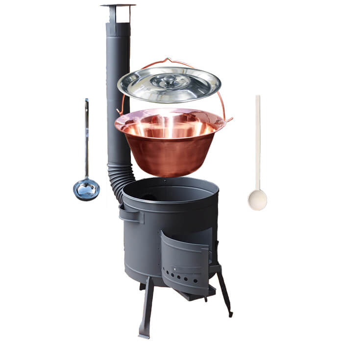 Medený kotlík 14 L (1,2 mm) + žiar. kotlina 36 cm PLUS 600