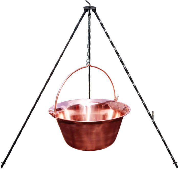Medený kotlík 6 L (1,2 mm) + trojnožka 1,2 m