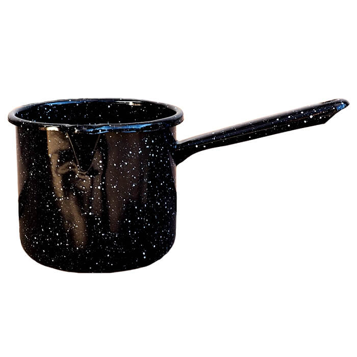 Smaltovaný hrnček s rúčkou 1 L - Čierny