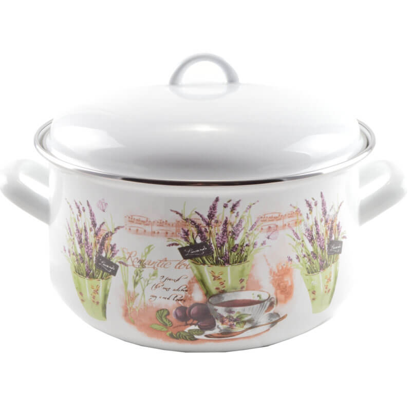 Smaltovaný kastról s pokrievkou 3,3 L levanduľa