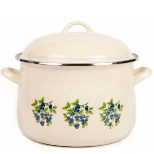 Smaltovaný hrniec s kvetinovým vzorom – Trnky 3 l + pokrievka