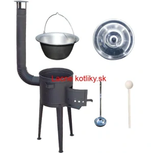Nerezový kotlík 30 L (1,5 mm) + vysoká žiaruvzdorná kotlina (2,0 mm) HODO 47 cm PLUS 600 + vareška + naberačka