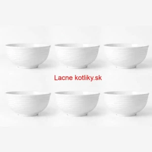 Set 6 ks: Prémiové biele misky s kamennou štruktúrou (750 ml)