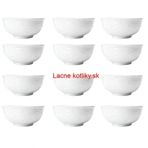 Set 12 ks: Prémiové biele misky s kamennou štruktúrou (750 ml)