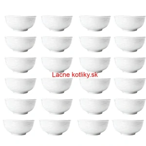 Set 24 ks: Prémiové biele misky s kamennou štruktúrou (750 ml)