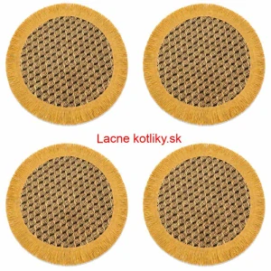Prírodné podložky pod tanier so strapcami 37 cm, 4 ks