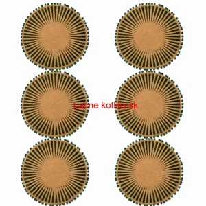 Okrúhle jutové podložky pod tanier zelené s pompónmi 37 cm, 6 ks