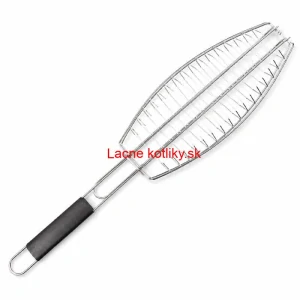 BBQ grilovací rošt na ryby – nerezové grilovacie kliešte 65 × 15 × 4 cm