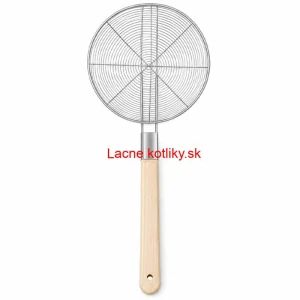 Veľké nerezové sitko 22,5 cm s drevenou rukoväťou – 56,5 cm