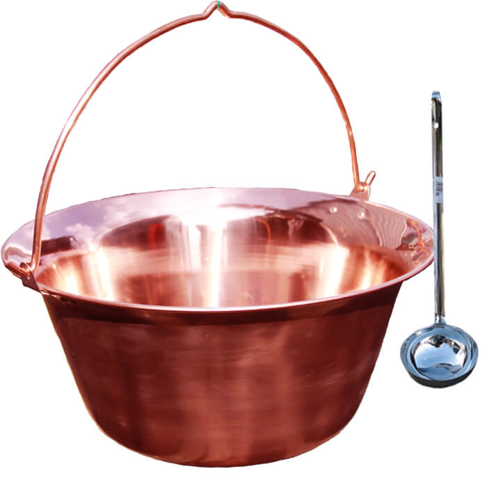 Medený kotlík 30 L + antikórová naberačka