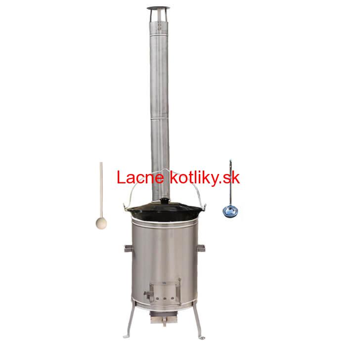 Smaltovaný kotlík 22 L (1,2 mm) + nerezová kotlina 42 cm + vareška a naberačka LUX