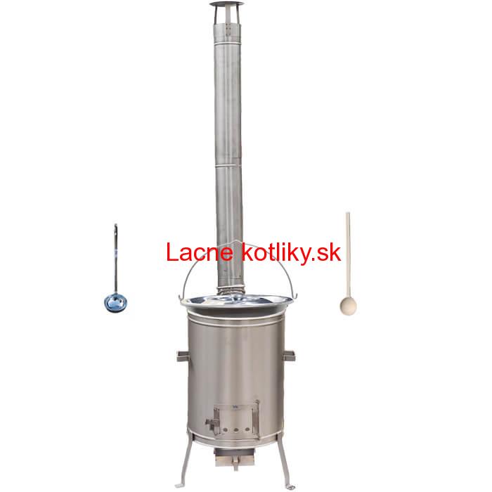 Nerezový kotlík 20 L (1,5 mm) + nerezová kotlina 42 cm + vareška a naberačka LUX