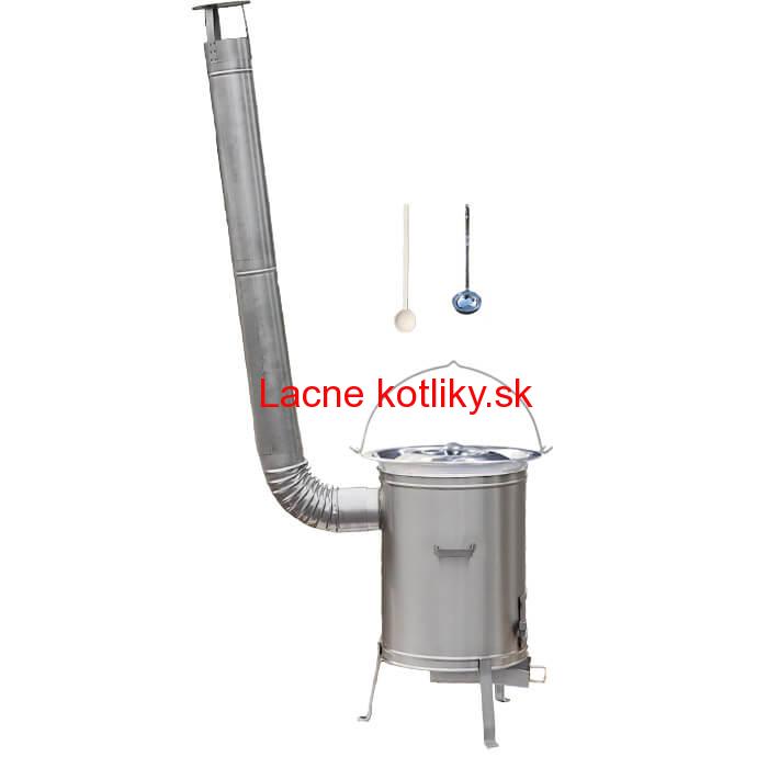 Antikorový kotlík 22 L (0,8 mm) + nerezová kotlina 42 cm + vareška a naberačka LUX