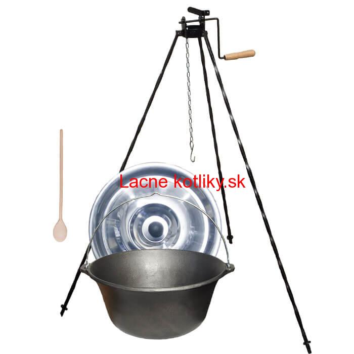 Liatinový kotlík 7,2 L + stojan s kladkou VAR