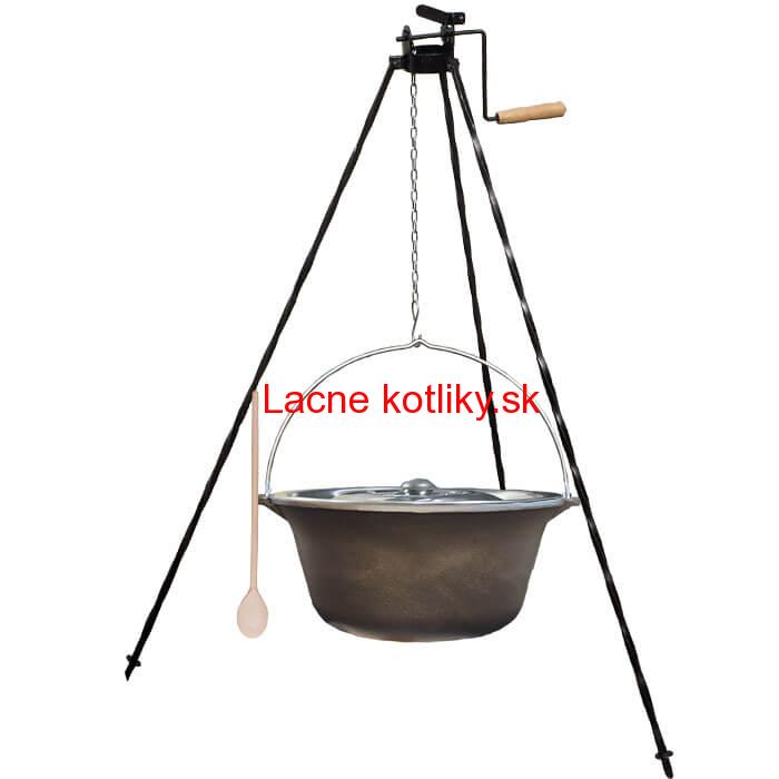 Liatinový kotlík 22 L + stojan s kladkou VAR