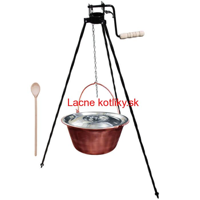 Medený kotlík 10 L + stojan s kladkou VAR