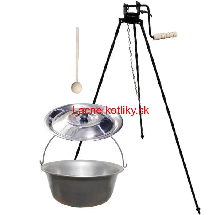 Nerezový kotlík 10 L (1,5 mm) + stojan s kladkou VAR