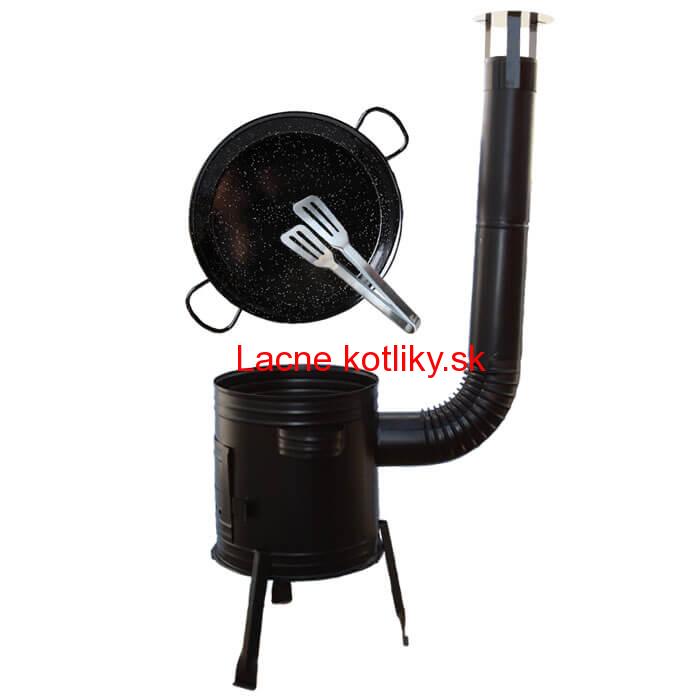 Paella smaltovaná panvica 34 cm + Kotlina 31 cm a obracačka na mäso Party