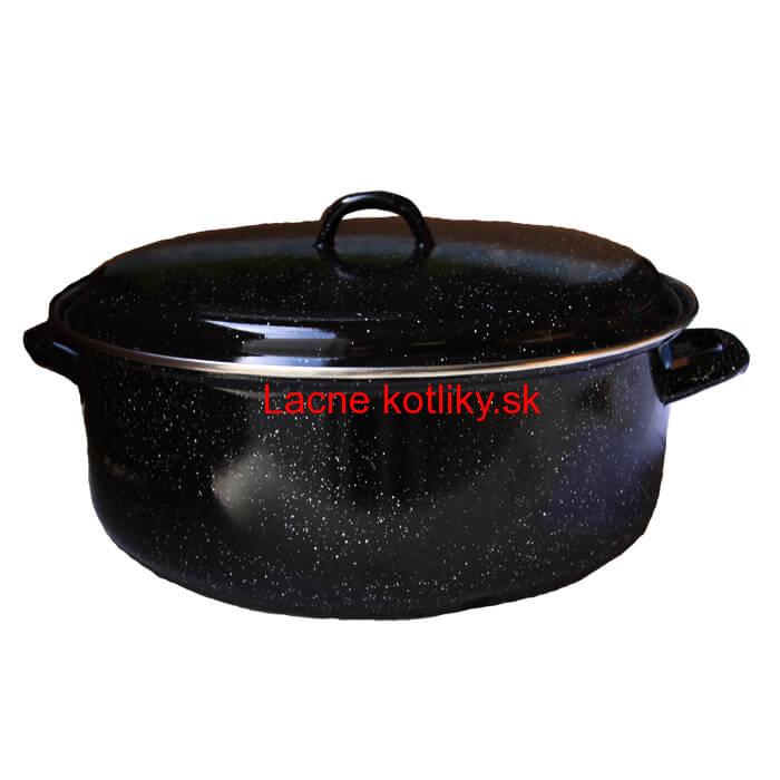 Smaltovaný čierny kastról 13 L