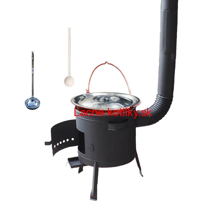 Medený kotlík 14 L (1,2 mm) + žiar. kotlina 36 cm PLUS 600