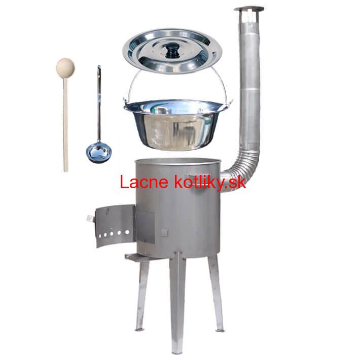 Antikorový kotlík 22 L (0,8 mm) + nerez. kotlina 42 cm LUXUS