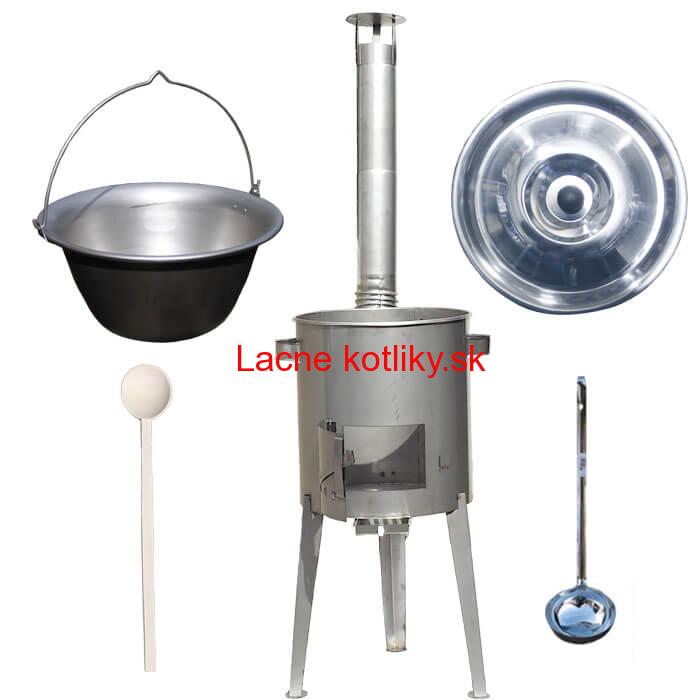Nerezový kotlík 20 L (1,5 mm) + nerez. kotlina 42 cm LUXUS