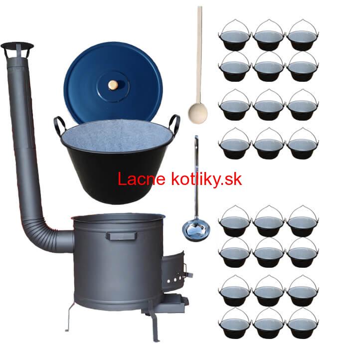 Smaltovaný kotol 80 L + servírovacie kotlíky (24 ks) PLUS 600