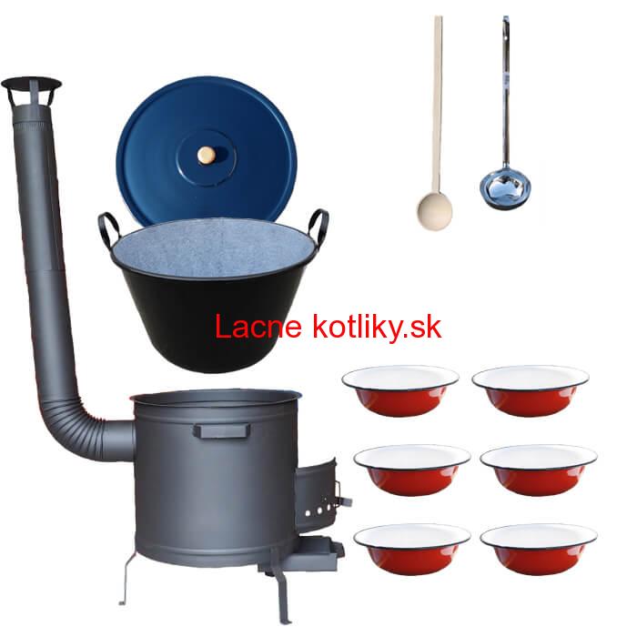 Smaltovaný kotol 50 L + smaltované taniere PLUS 600