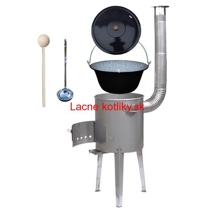 Smaltovaný kotlík 30 L (1,2 mm) + nerez. kotlina 45 cm LUXUS