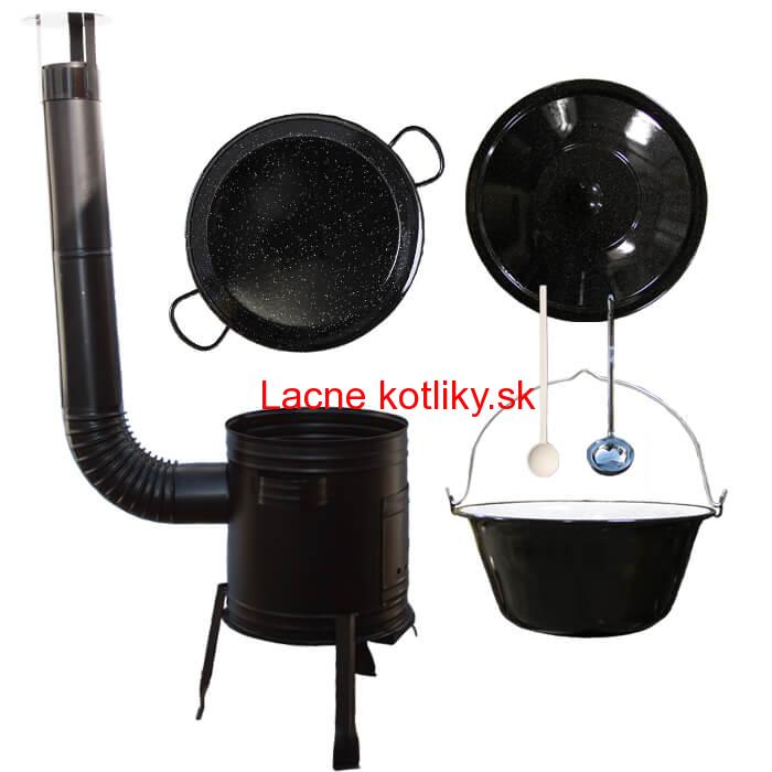 Paella smaltovaná panvica 34 cm so smaltovaným kotlíkom 8 L (1,2 mm) a kotlinou