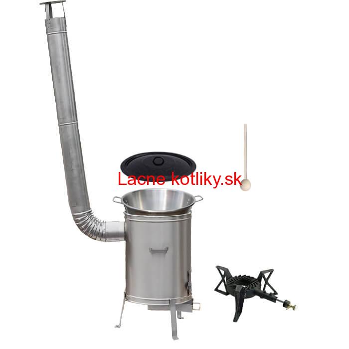 Nerezový kotol 40 L (1,2 mm) + nerezová kotlina 45 cm + horák LUX