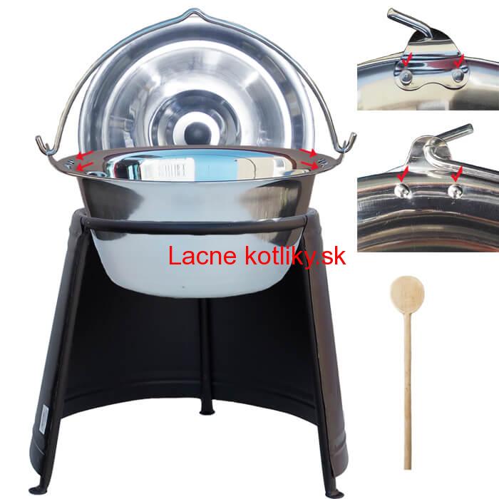 Antikorový kotlík 20 L (0,8 mm) s nitmi + chránič plameňa