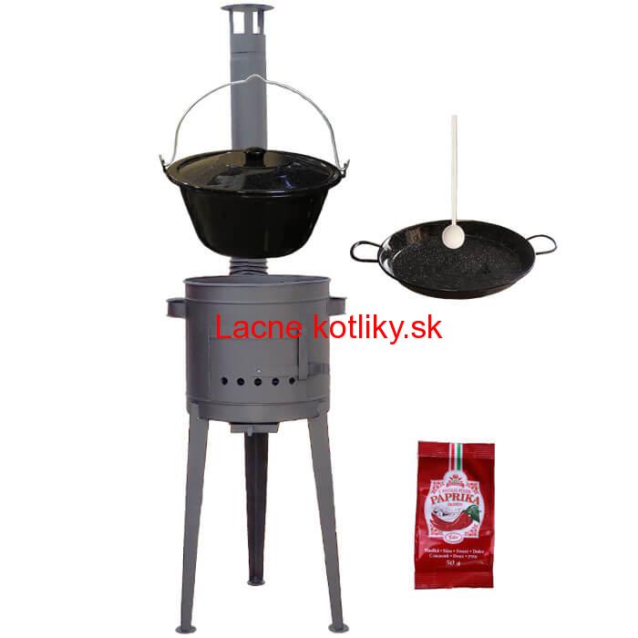 Smaltovaný kotlík 13 L + Paella smaltovaná panvica + vysoká žiaruvzdorná kotlina 36 cm PLUS 600