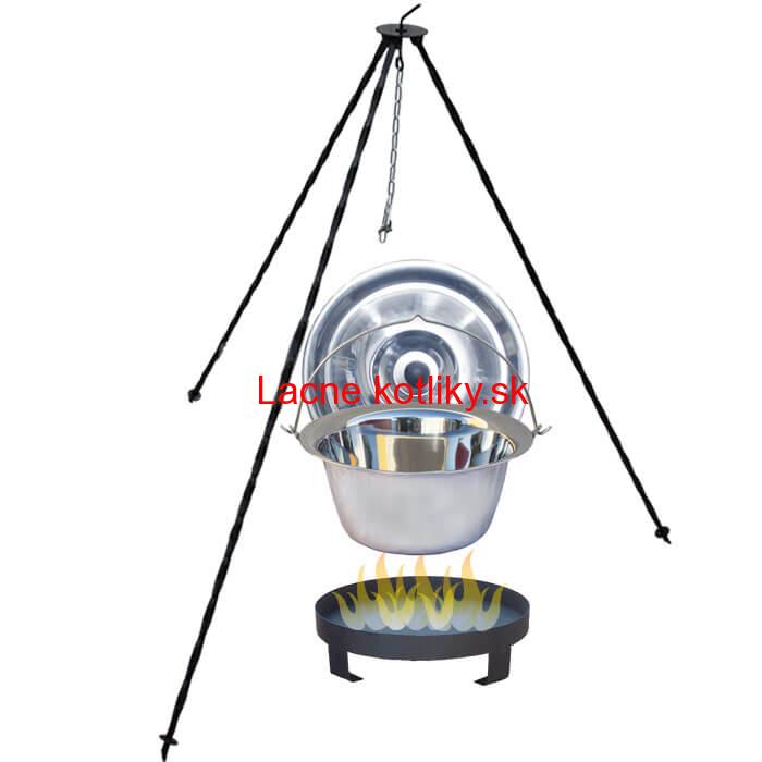 Antikorový kotlík 10 L (0,8 mm) + Ohnisko + stojan 1,2 m
