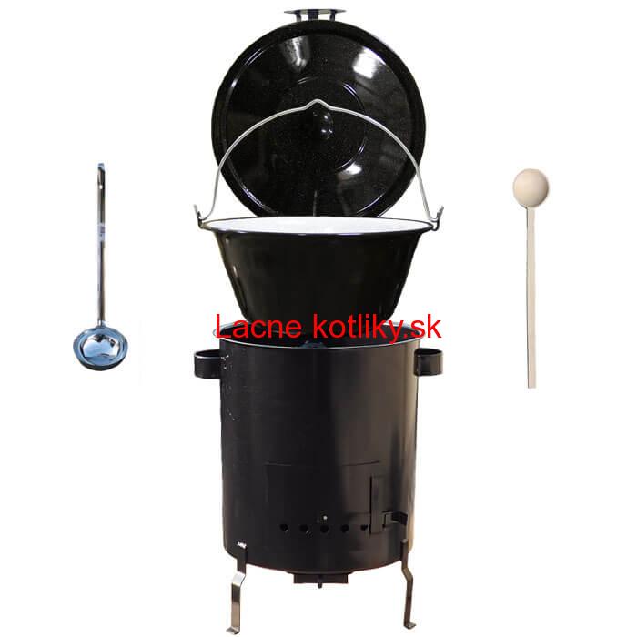 Smaltovaný kotlík 30 L (1,2 mm) + hrubostenná (1,5 mm) kovová kotlina 45 STRONG