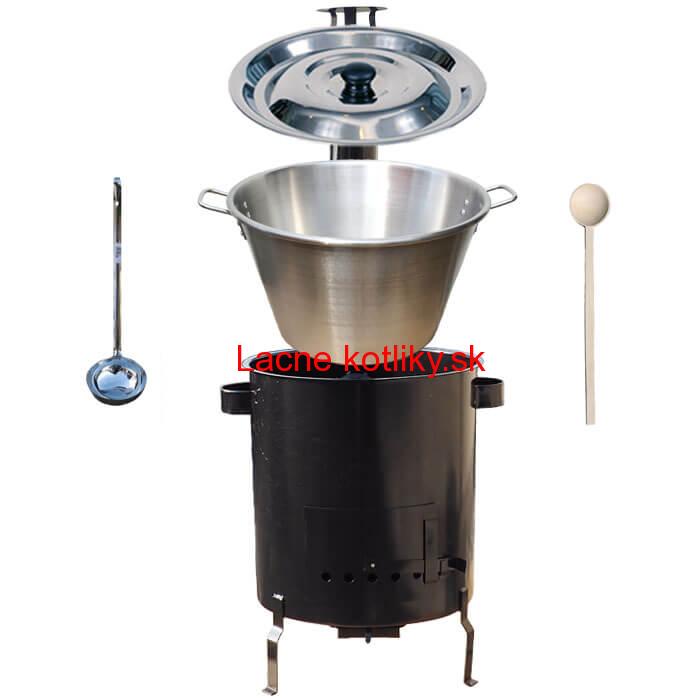 Nerezový kotol 40 L (1,2 mm) + hrubostenná (1,5 mm) kovová kotlina 45 STRONG